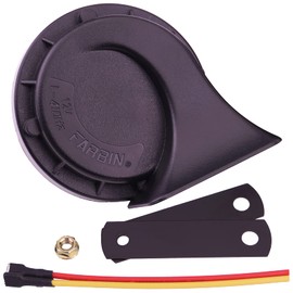 AOLIHAN Snail Horns for Car and Motorcycle,Single Electric Horn 410HZ Low Tone,12V Black Moto Horn for E-bike,Automotive Horns Parts,Easy Installation