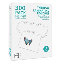 Binditek 300 Pack 3 Mil Thermal Laminating Pouches, 9x11.5 Inches Laminating Sheets, for Letter Size, Ultra Clear, Glossy, Hold 8.5x11 Inches, Heat Seal, School Office Supplies