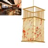 Pendant Light Chinese Style Bamboo Faux Sheepskin Lampshade E27 Ceiling