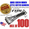 Quick Screw 6" inch Aluminum Hidden Rain Gutter Bracket Hook