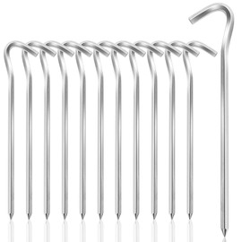 Pack of 12 Tent Pegs, 18 cm / 7 Inch Aluminium Pegs, Camping, Tent Pegs, Strong, Pegs, Stable for Gardening, Hiking and Fishing