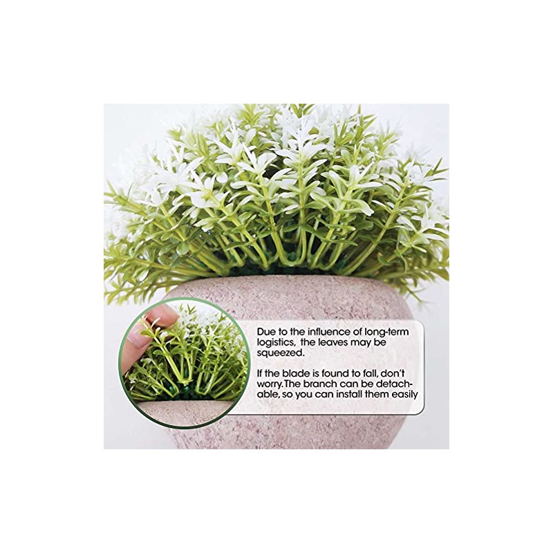 4 Macetas de Plantas Artificiales Decorativas Hogar,Pequeños Arbustos Artificiales de
