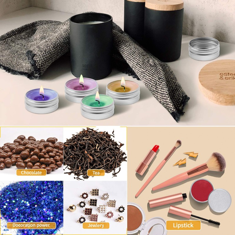 Sopito Aluminium Containers, Pack of 24, 15/60/120 ml, Aluminium Empty