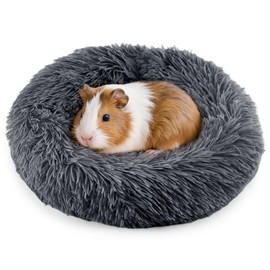 HeNdShe Guinea Pig Bed Soft Washable Donut-Shaped Burrowing Pet Bed for Dwarf Rabbits, Hedgehogs, Chinchillas, Ferrets, Rats Small Animal Mat for Snuggling and Playtime - Dark Blue