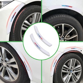 WARKLMA 2pcs Anti-Collision Patch Bumper Guard Strip Anti-Scratch Bumper Protector Trim Universal Car Wheel Wells Fender Eyebrow Edge Trim Protector for Cars SUV Pickup Trucks Rubber (B0083-white)