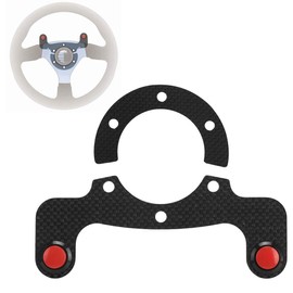 Ausla Steering Wheel Horn Button, Carbon Fiber Outer Horn Button Kits for MOMO/// 6 Screw Steering Wheel, Premium with Single/Double Button (Pair)
