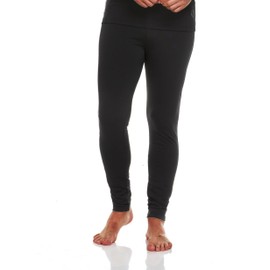 Body Glove Fleece Lined Thermal Leggings for Men - Winter Long Johns Base Layer Performance Underwear - Mens Insulated Bottom, Black/XL