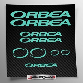 Sticker Set Compatible with Frame MTB Mountain Bike and Helmet | Decals Sticker for Bicycle Lettering Logos | Stickersland® - Orbe (Tiffany Matt)