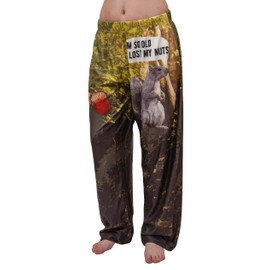 BRIEF INSANITY Funny Loungewear Pajama Pants (S-XXL) - Durable Loose Fit Lost My Nuts Pants - Comfy Homewear Sleep Pants (X-Large) Multicolored