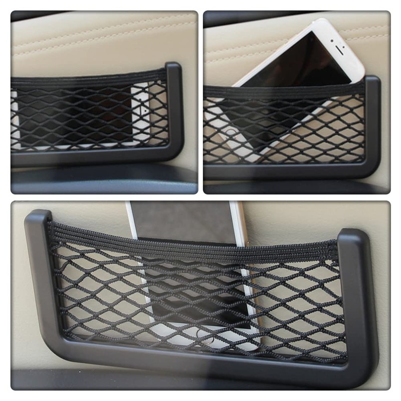 2 Pcs Car Storage Net Bags Black Mesh Organizer Nets