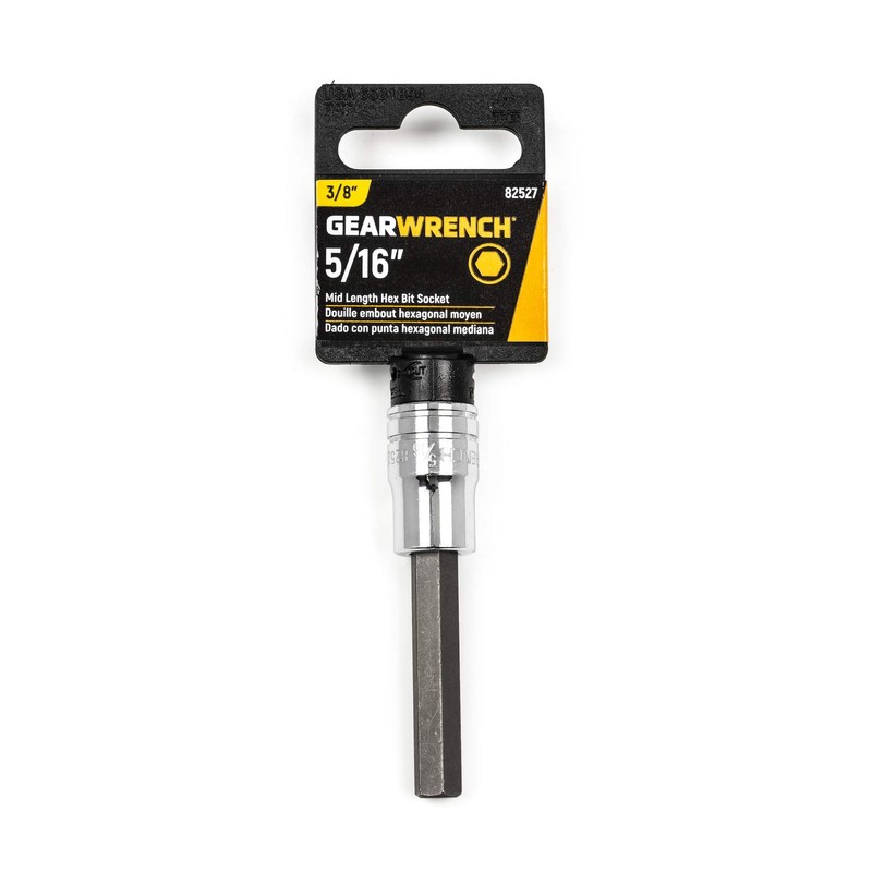 GEARWRENCH 3/8" Drive Mid-Length Hex Bit SAE Socket 5/16" -