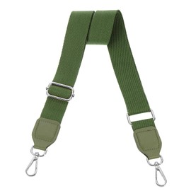 sourcing map Wide Shoulder Strap, 3.8cm Adjustable Purse Strap Replacement Crossbody Strap for Shoulder Bag Handbag, Dark Green, Silver Square Mouth Buckle