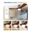 FUJIBONNY 42-Inch Brushed Nickel Ceiling Fan with Lights, Remote Control,