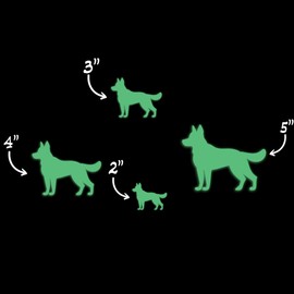 German Shepherd Dog Silhouette Glow in The Dark Sticker Decal for Phone Tablet Laptop Car Truck Window | 4" Sticker | Orange
