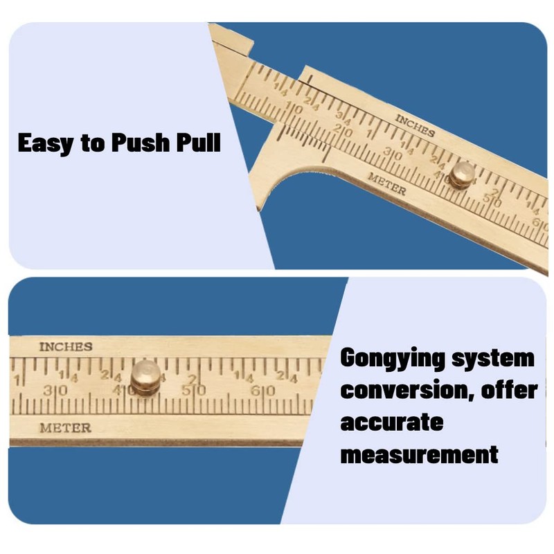 Mini Vernier Vernier, 1-Piece Mini Retro Brass Vernier, Vernier, Double