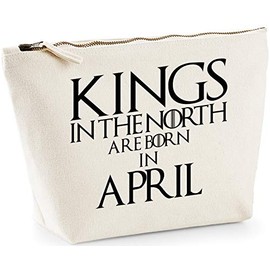 Hippowarehouse Kings In The North Are Born In April printed make up cosmetic wash bag 18x19x9cm