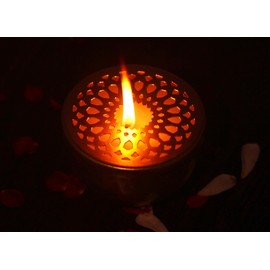 Scented Candles Holder Tea Light in Metal Jasmine Scented Candle Holder Storage Box with Amazing Decorations and Essential Fragrance for Indoor Outdoor 3.6 Inch Housewarming Gifts