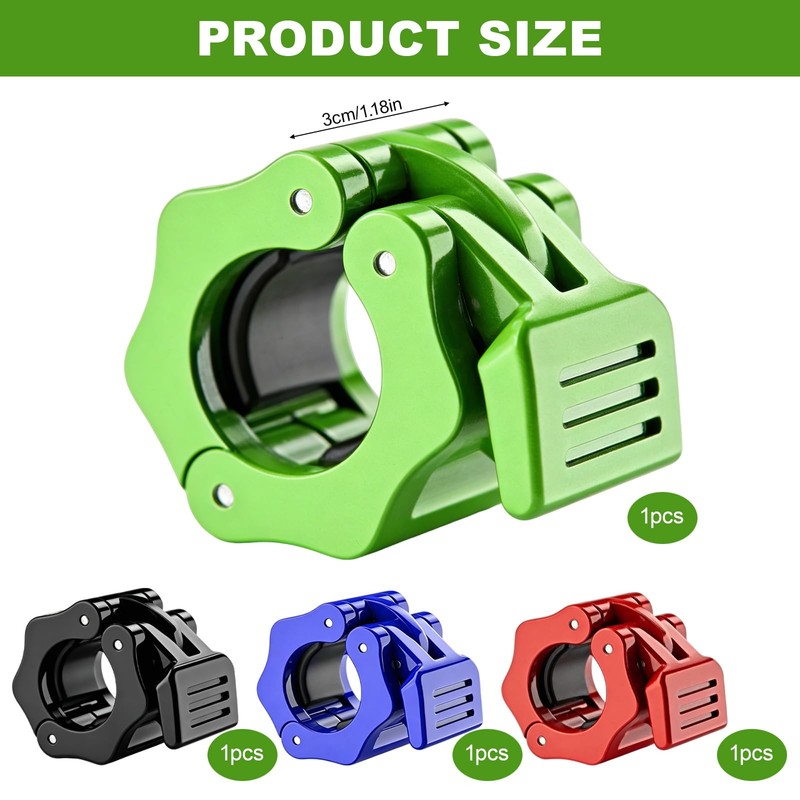 4 Pcs Barbell Clamps, 30 mm Ol ympic Barbell Clips(4