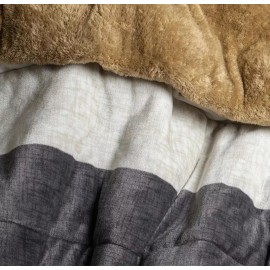 Vianney Cobertor Invernal Mat /ind Buller Rayas Borrega Cafe Vianney Color Rojo