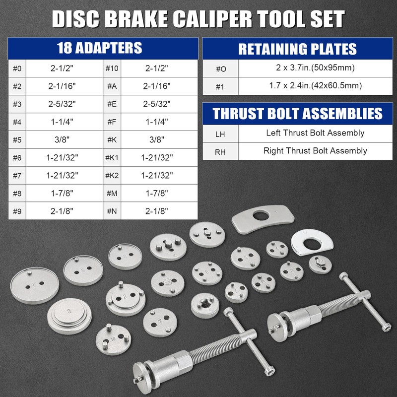 NYXOVA 24pcs Brake Caliper Tool, Heavy Duty Disc Brake Caliper