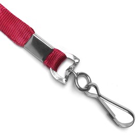 100 Pack Red Lanyards Swivel Hook Flat Neck Lanyard with Id Holder