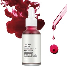 AHA 30% + BHA 2% Peeling Solution, Exfoliating Solution AHA 30% + BHA 2% PeelingExfoliate Face Serum for Pore Cleansing, Fine Lines and Radiant Skin (2)