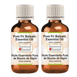 Greenwood Essential Pure Fir Balsam Essential Oil (Abies balsamea) Natural Therapeutic Grade Steam Distilled (Pack of Two) 100ml X 2 (6.76 oz)