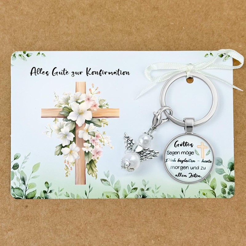 Keyring Confirmation Gift, Christian Gifts for Confirmation, Guardian Angel Keyring