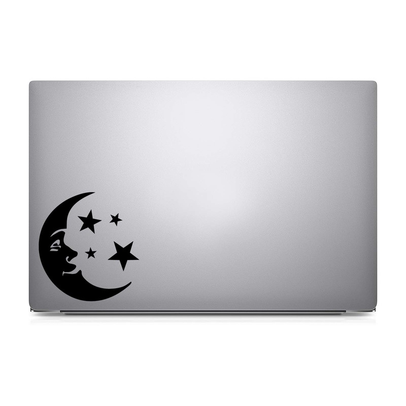 Bargain Max Decals Smiling Moon Silhouette Decal Notebook Car Laptop