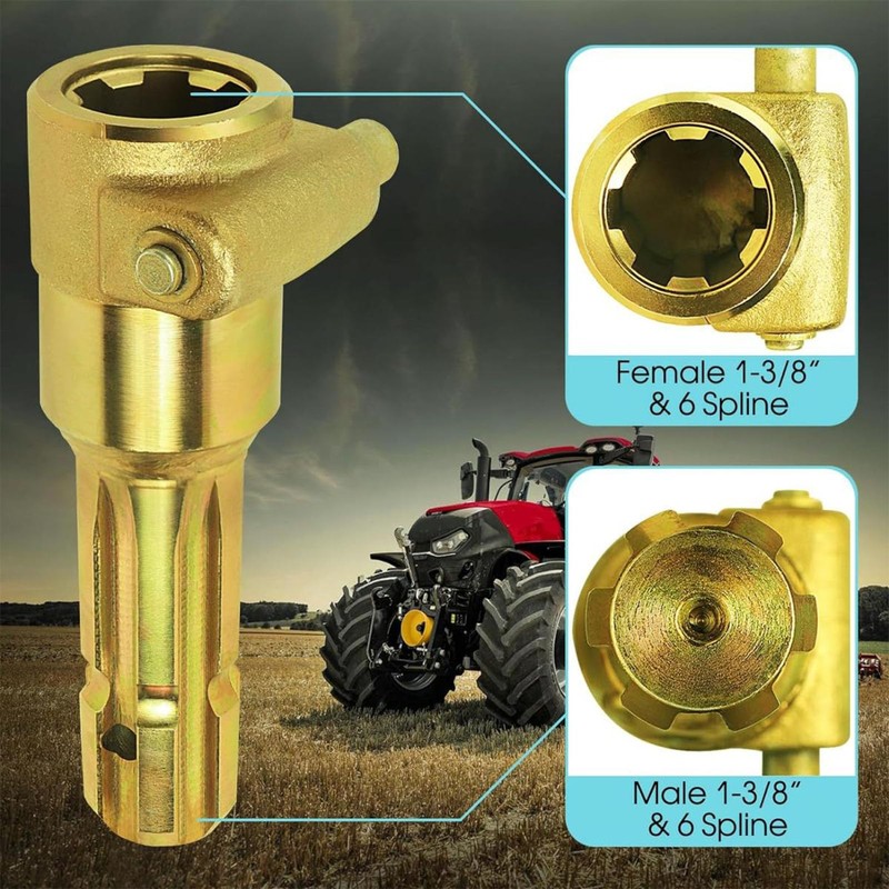New Upgraded PTO Extender Adaptor for Tractor, Female 1 3/8