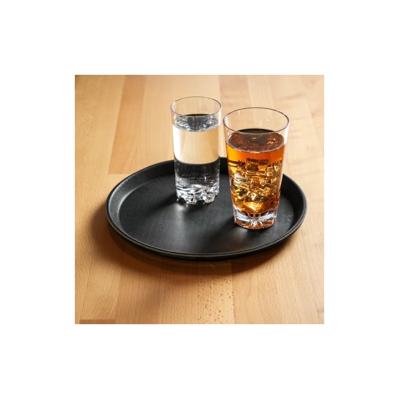 Thunder Group PLFT1100BR Non Slip Tray, 11" Diameter, Round Dishwasher-Safe,