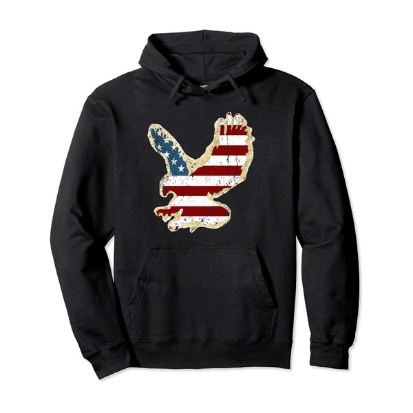American Flag Flying Eagle Pullover Hoodie
