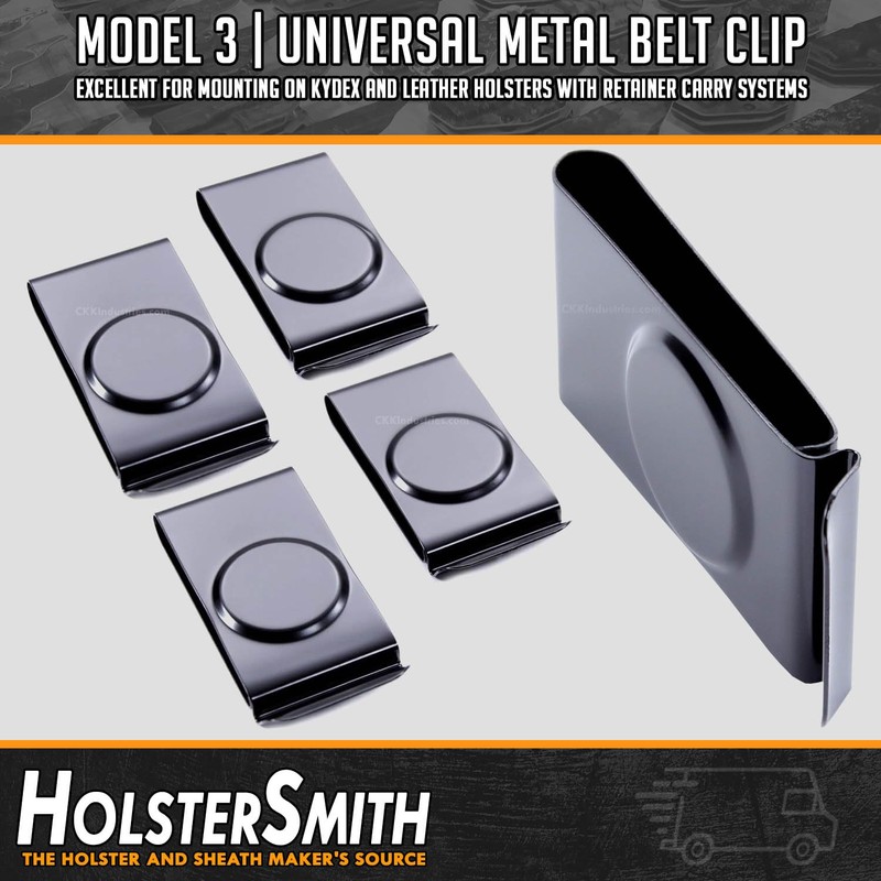 Universal Metal Belt Clip for Holster Making - (Model 3)