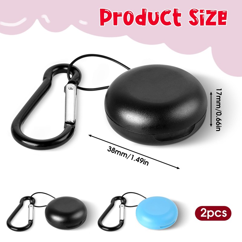Giantree 2pcs Earplug Cases, Round Potable Ear Plug Holder with