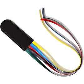 Ribbon Bookmarks Leather Bookmarks Creative Book Markers Bible Page Markers with 5 Color Ribbons for Book Reading, Book Accessories (Black)