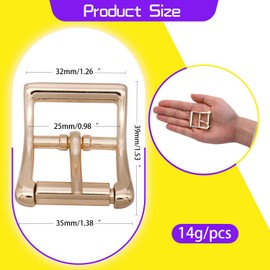 Qimoo Metal Roller Buckle - 8 Pcs 1 Inch Single Prong Leather Buckle for Bags & Crafts