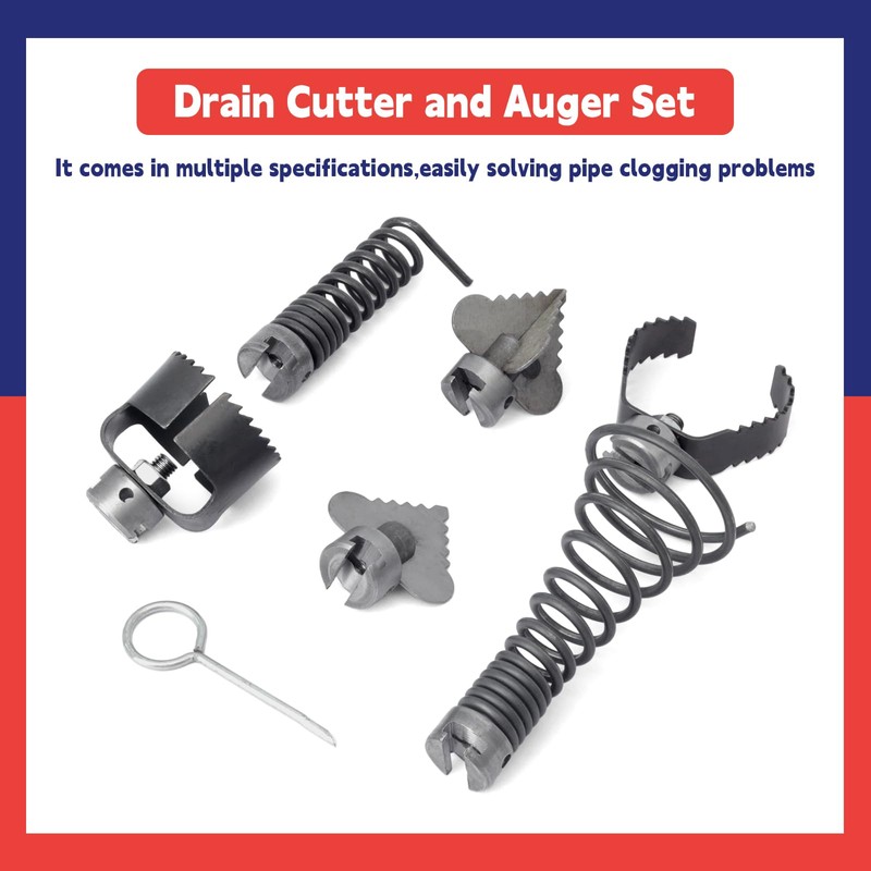 Dusledel 7PCS Drain Cutter and Auger Attachment Set Compatible with