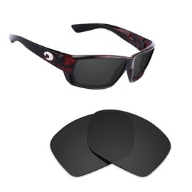 Alphax Stealth Black Polarized Replacement Lenses for Costa Del Mar Broadbill Sunglasses