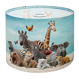 Drum Lamp Shade Group animals Lampshade for Floor Lamps Table Lamps Pendant Light 8.9"x11" Linen Lampshades Replacement Large Lamp Shade