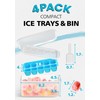 DOQAUS Ice Cube Tray with Lid and Bin - 4