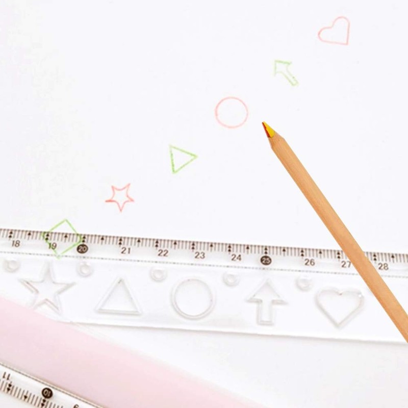 2 Pcs Folding Ruler Transparent Ruler Plastic Ruler Geometric Ruler
