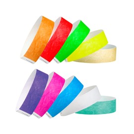 100 WristCo Tyvek Wristbands for Events –, 10-Color Variety Pack – Tamper-Proof Design Prevents Reuse – Premium-Grade Bracelets for Hospital & Medical ID, Party, VIP Identification