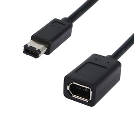 SinLoon FireWire Cable IEEE 1394 Type A 400 6 Pin Male to Female Data Transfer Adapter Converter Cable Suitable for Digital Camera,Printer,DV.20cm Black (6pin Male/Female)