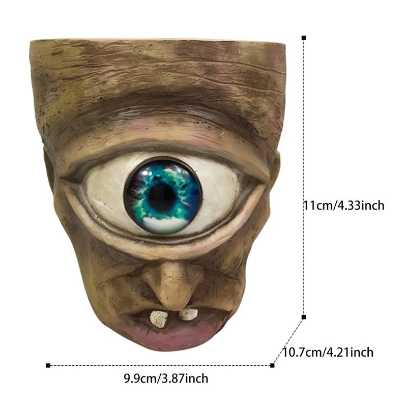 Eye Head Resin Flower Pot Decorative Indoor Outdoor Planter Round