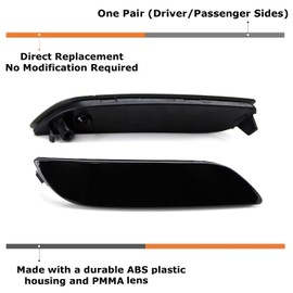 iJDMTOY Smoked Black-Out Rear Bumper Reflector Lens Replacement Compatible With Toyota 2018-up Camry Gen8 Gen9, Compatible with Lexus 2023-up Gen5 RX350 RX350h RX450h excluding F-Sport