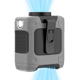 LOUISWARE Portable Waist Fan 10000mAh Rechargeable Waist Clip Fan 18000RPM With Max 12H Working Time 3-speed adjustment with LED flashlight Portable fan for Outdoor Jobsite and etc(Gray)