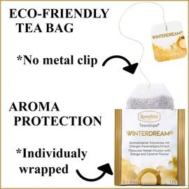 Ronnefeldt Teavelope Winter Dream Chai – Naturally Caffeine-Free South African Rooibos Herbal Tea with Orange, Caramel, Cinnamon & Cloves – 25 Individually Wrapped Tea Bags