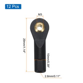 sourcing map M3xL29mm Lever Steering Linkage Tie Rod Ball Head Link Joint End for RC Crawler Car Pack of 12