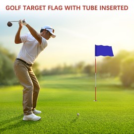 TIXIPEM Golf Flag with Tube Inserted [1pcs] - Nylon Putting Green Golf Target Flag Use for Indoor & Outdoor Courts & Practice Field - [Blue - 20 IN]
