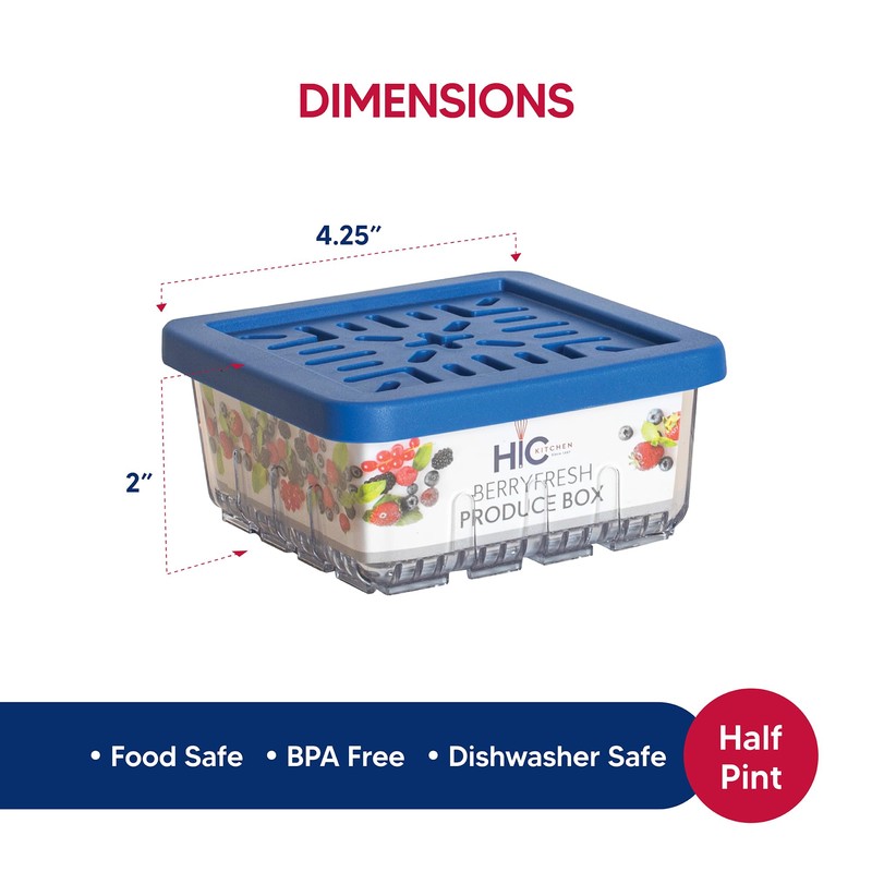 HIC Kitchen BerryFresh Half Pint Produce Box, Blue